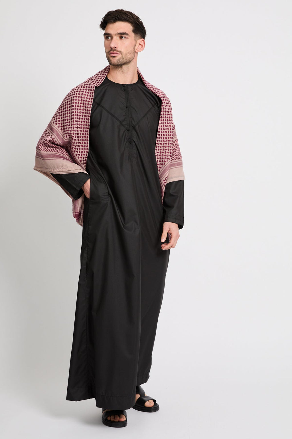 Foulard Keffieh - Bordeaux Poudré