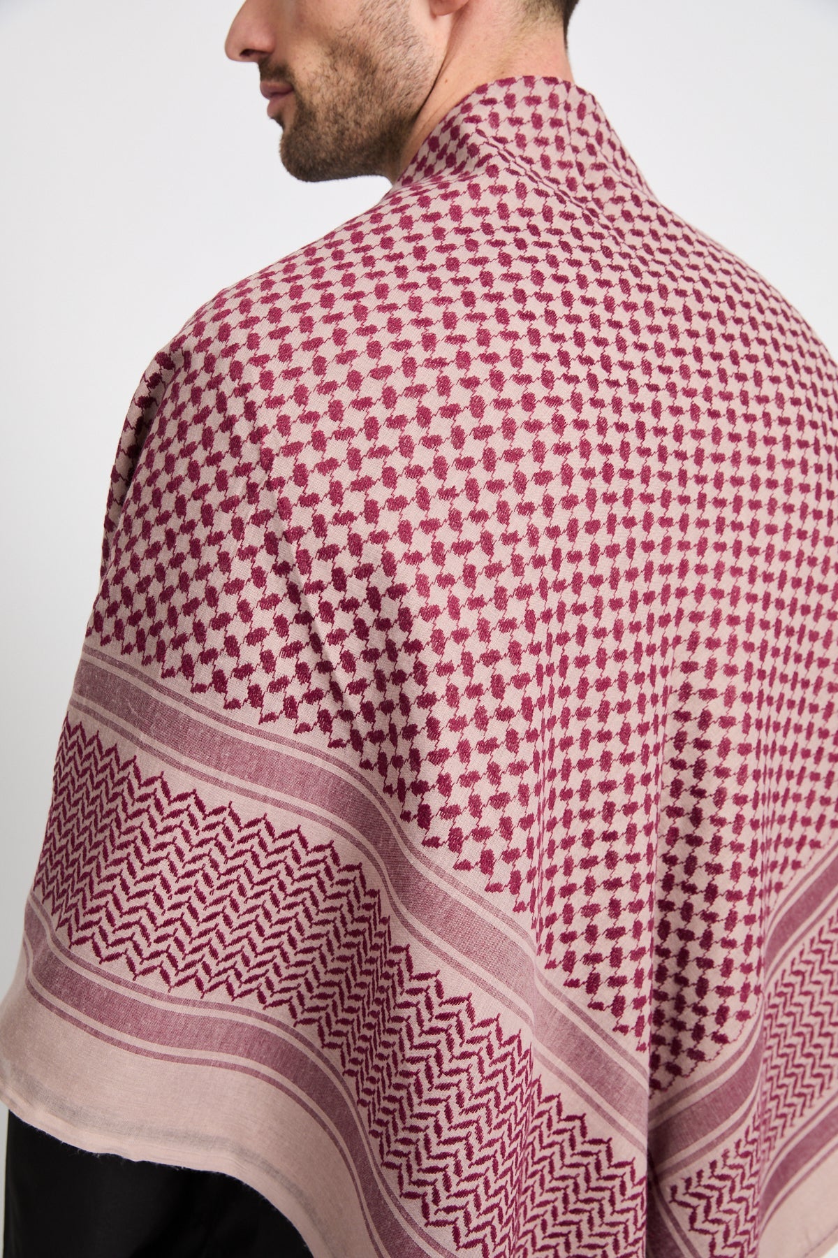 Foulard Keffieh - Bordeaux Poudré