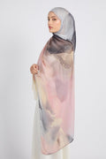 Hijab Modal Imprimé Premium - Crépuscule Rosé