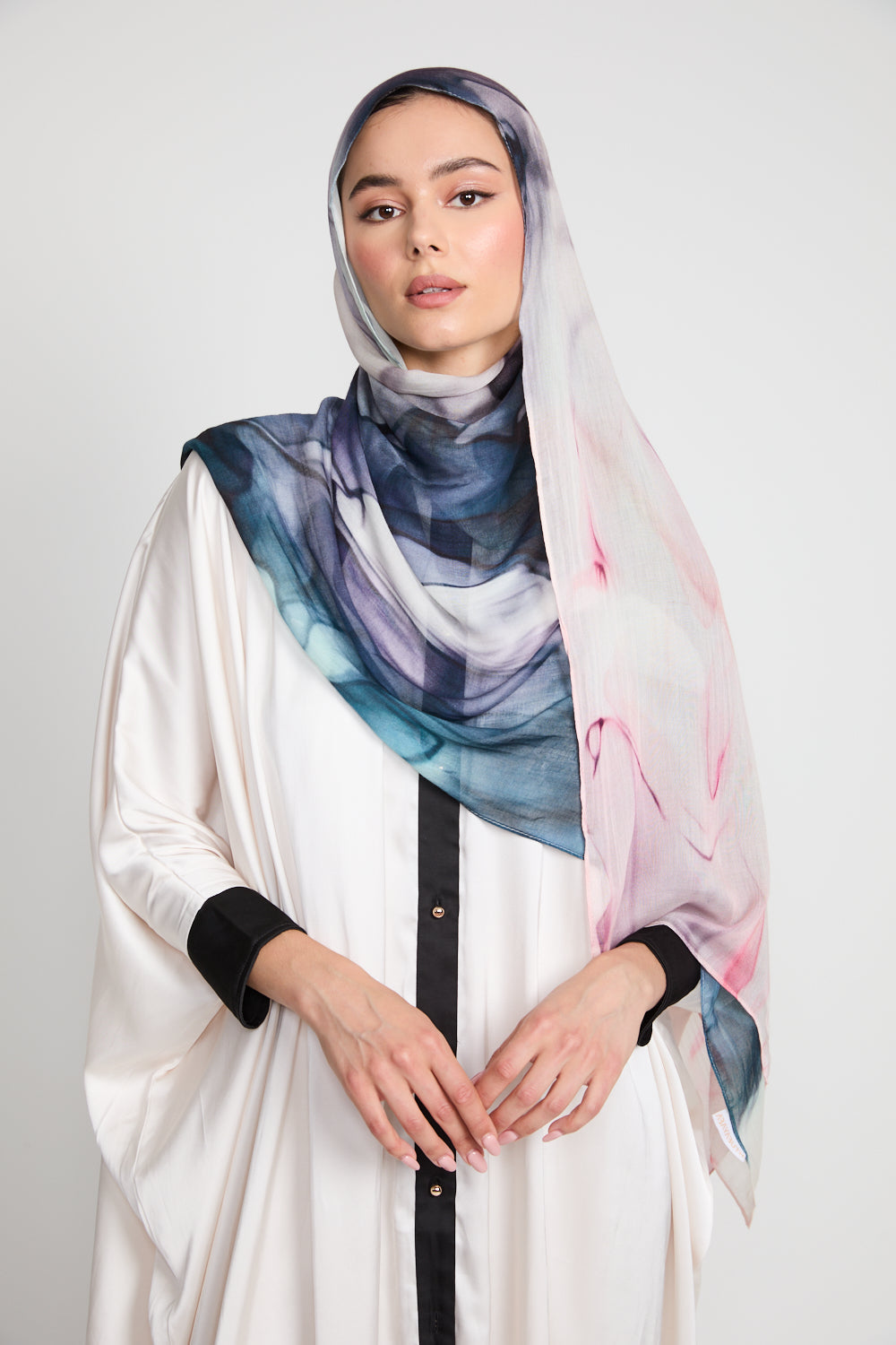 Hijab Modal Imprimé Premium - Mirage Aurora