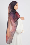 Hijab Modal Imprimé Premium - Éclipse Mûre