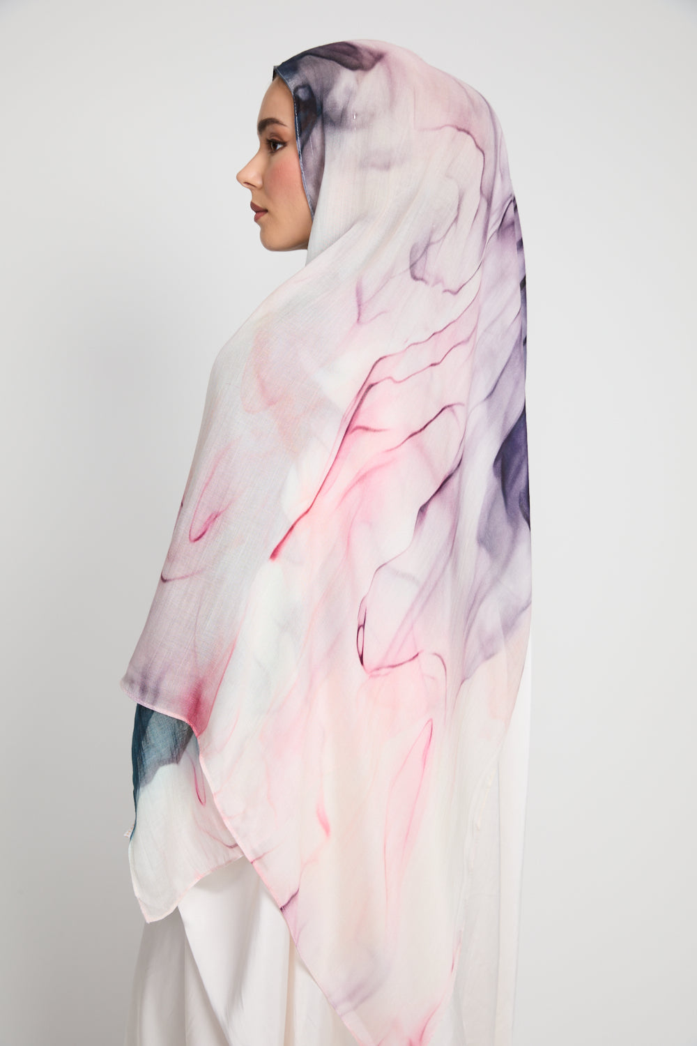 Hijab Modal Imprimé Premium - Mirage Aurora