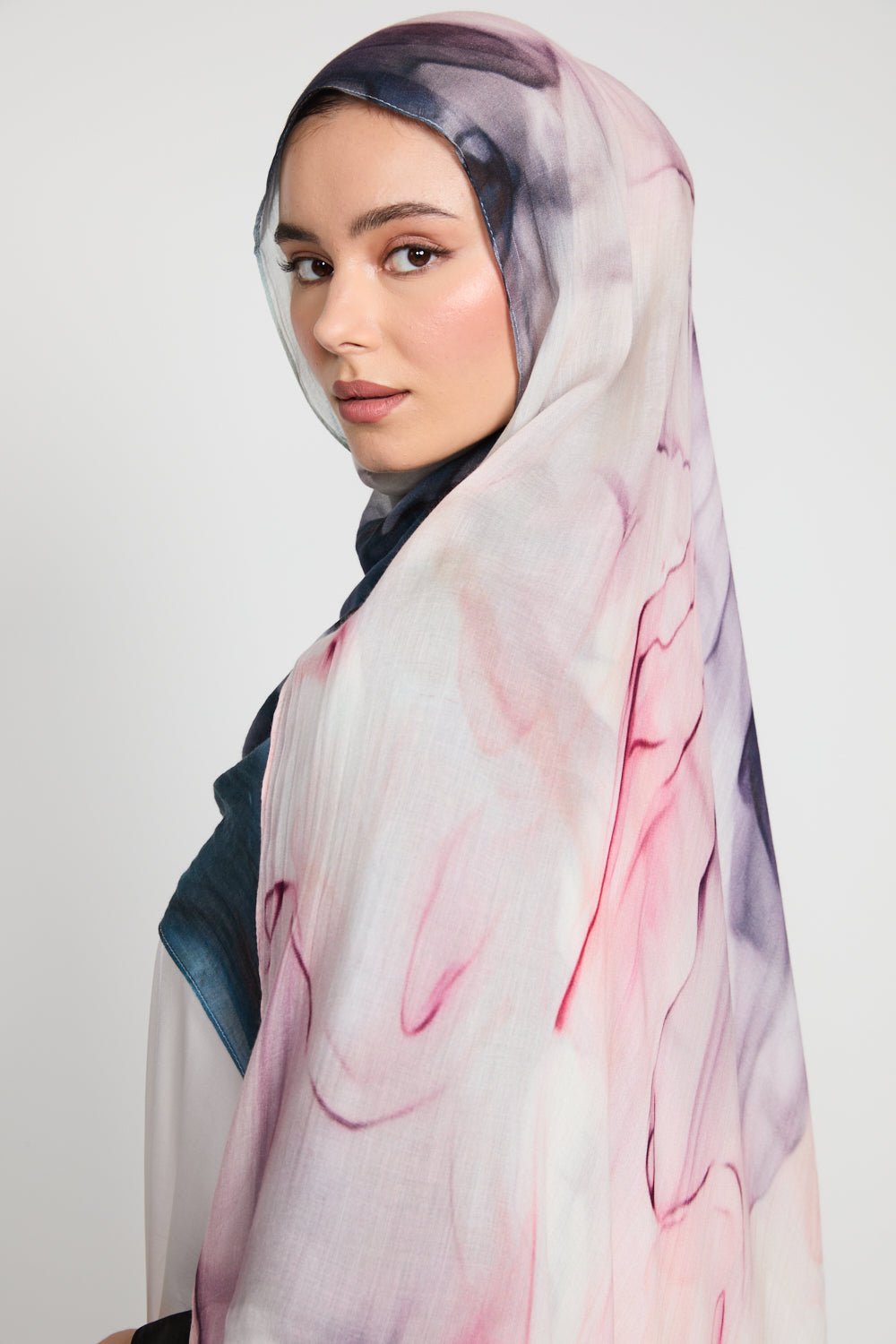 Hijab Modal Imprimé Premium - Mirage Aurora