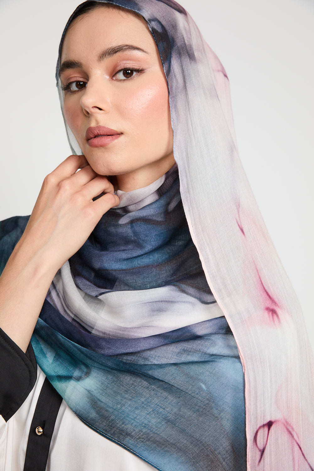 Hijab Modal Imprimé Premium - Mirage Aurora