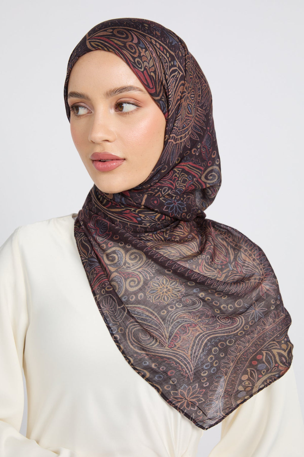 Hijab Modal Imprimé Premium - Paisley Royal