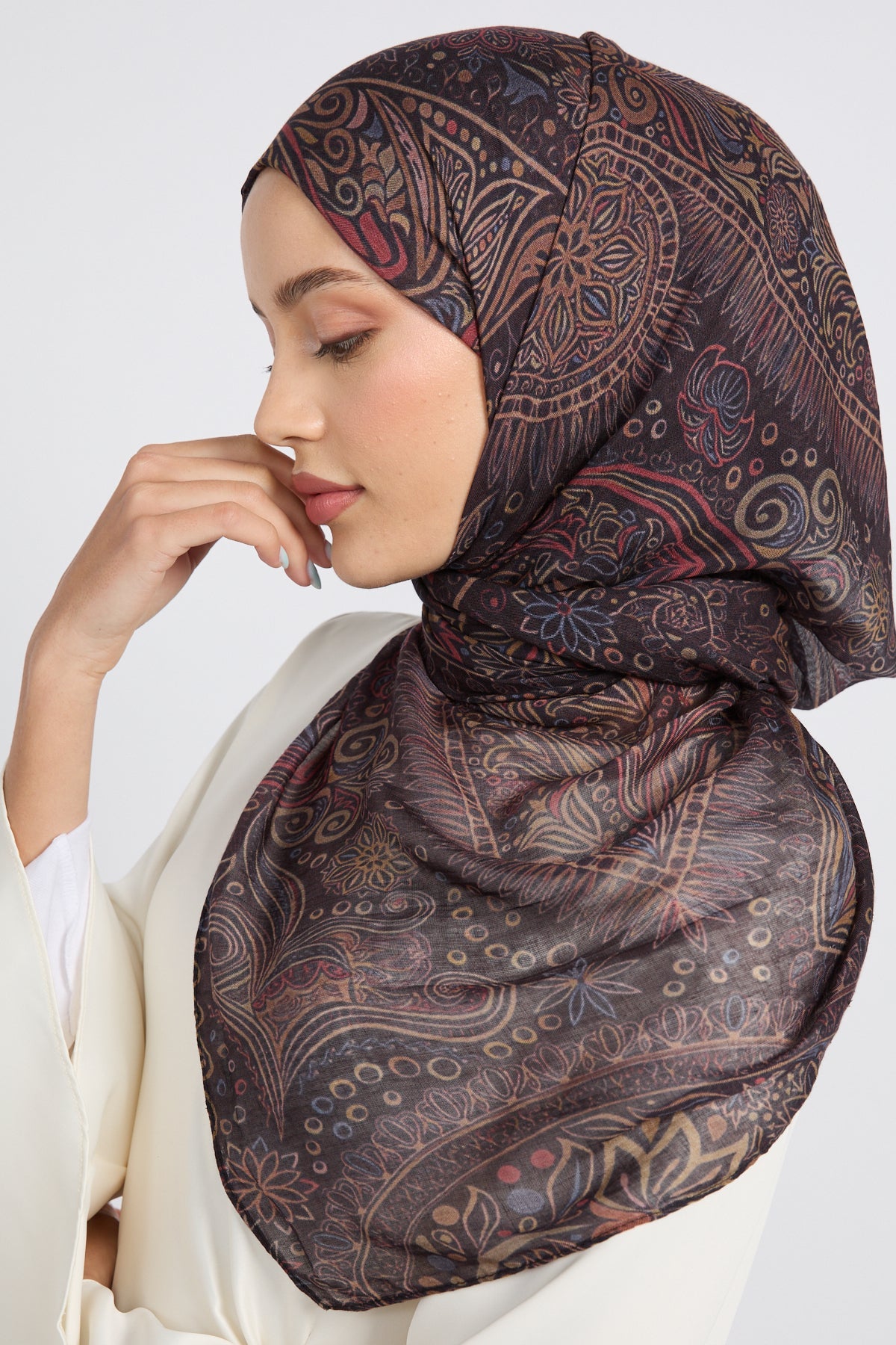 Hijab Modal Imprimé Premium - Paisley Royal