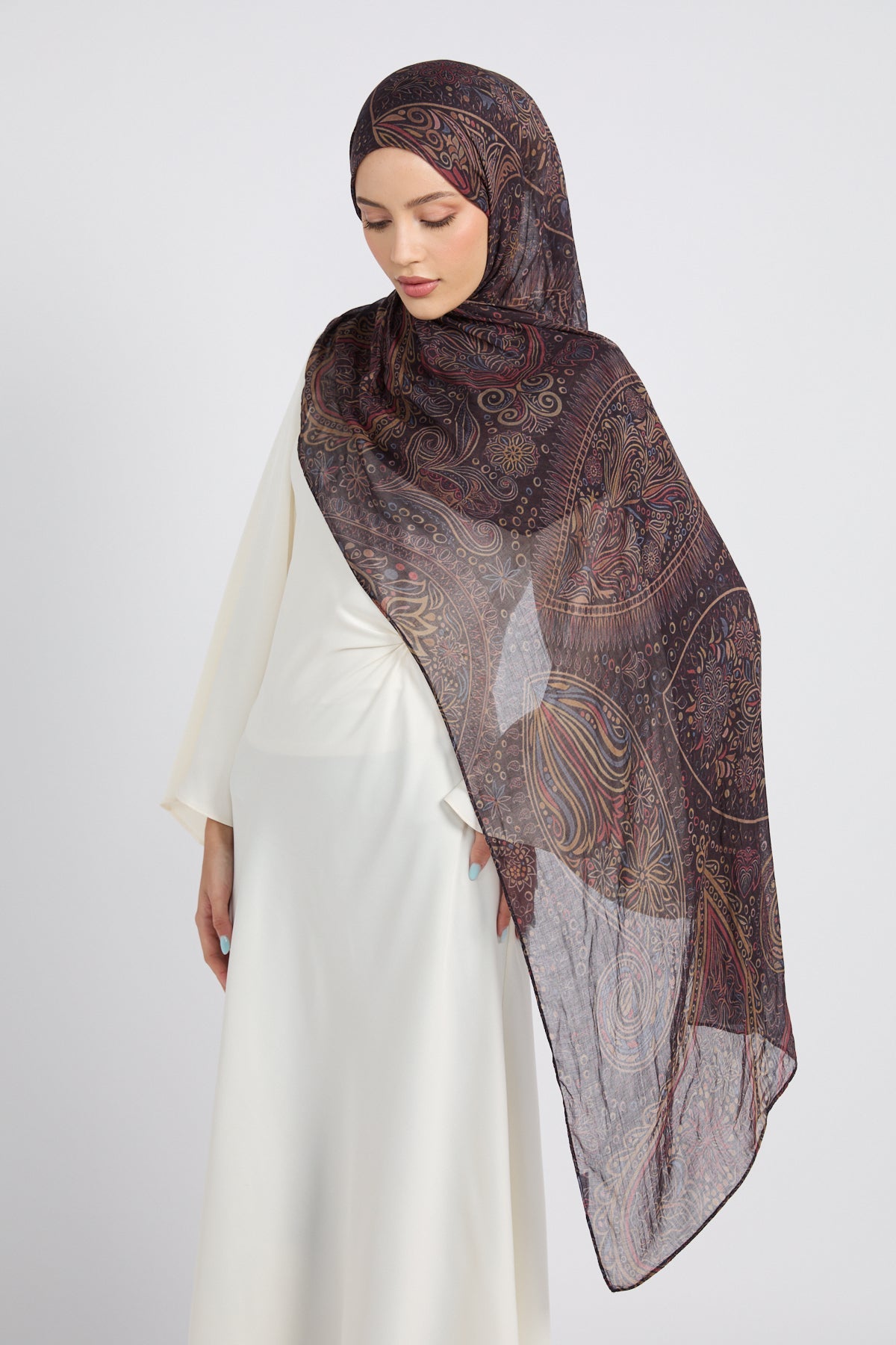 Hijab Modal Imprimé Premium - Paisley Royal