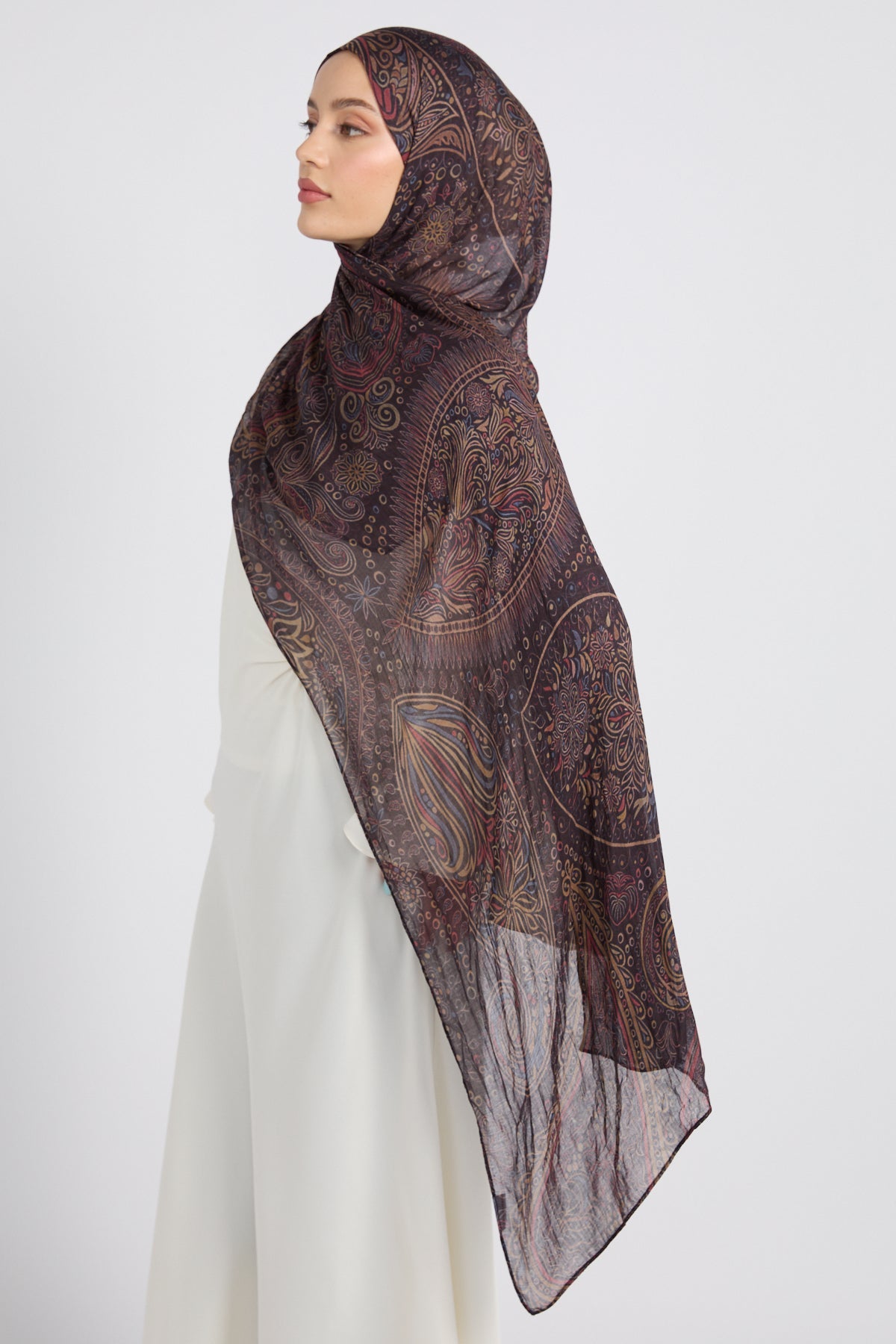 Hijab Modal Imprimé Premium - Paisley Royal