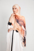 Hijab Modal Imprimé Premium - Coucher de Soleil Sahara