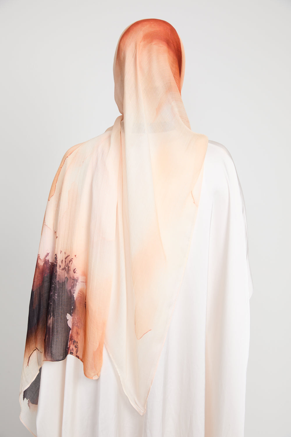 Hijab Modal Imprimé Premium - Coucher de Soleil Sahara