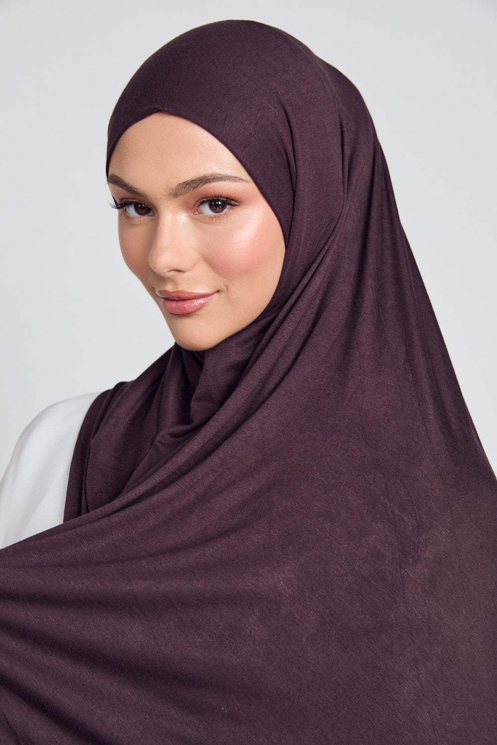 Hijab Jersey Prune Chocolatée