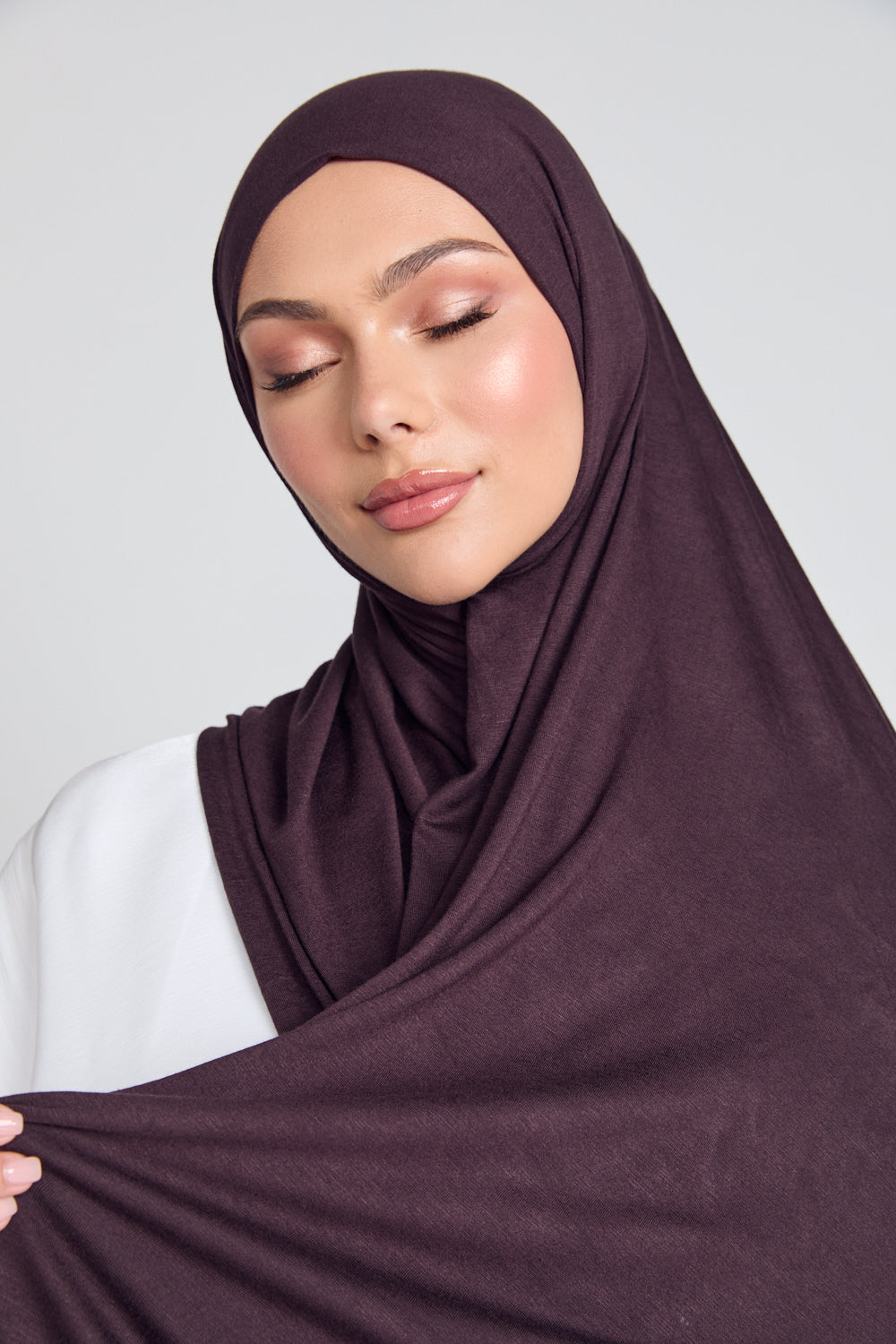 Hijab Jersey Prune Chocolatée