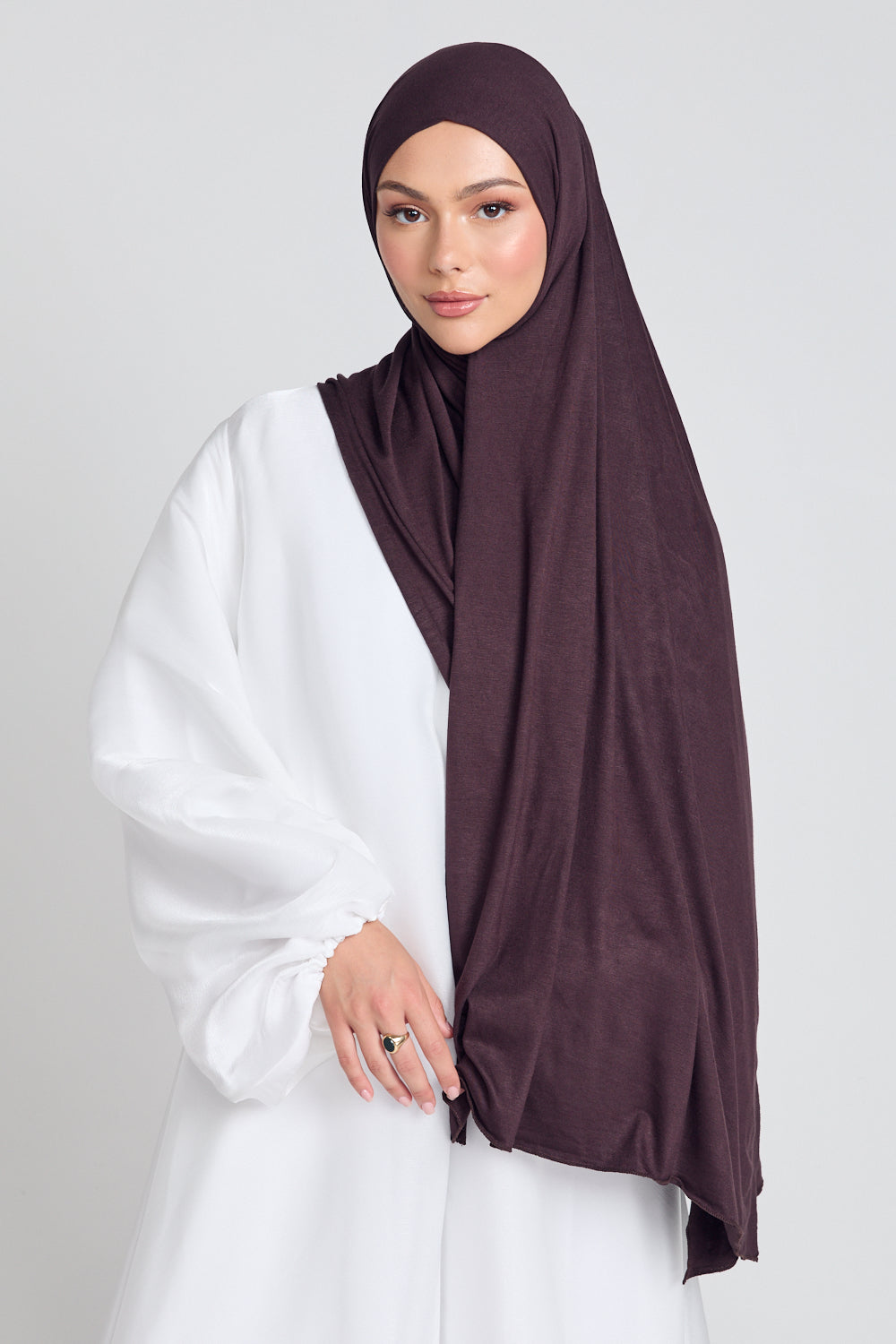 Hijab Jersey Prune Chocolatée