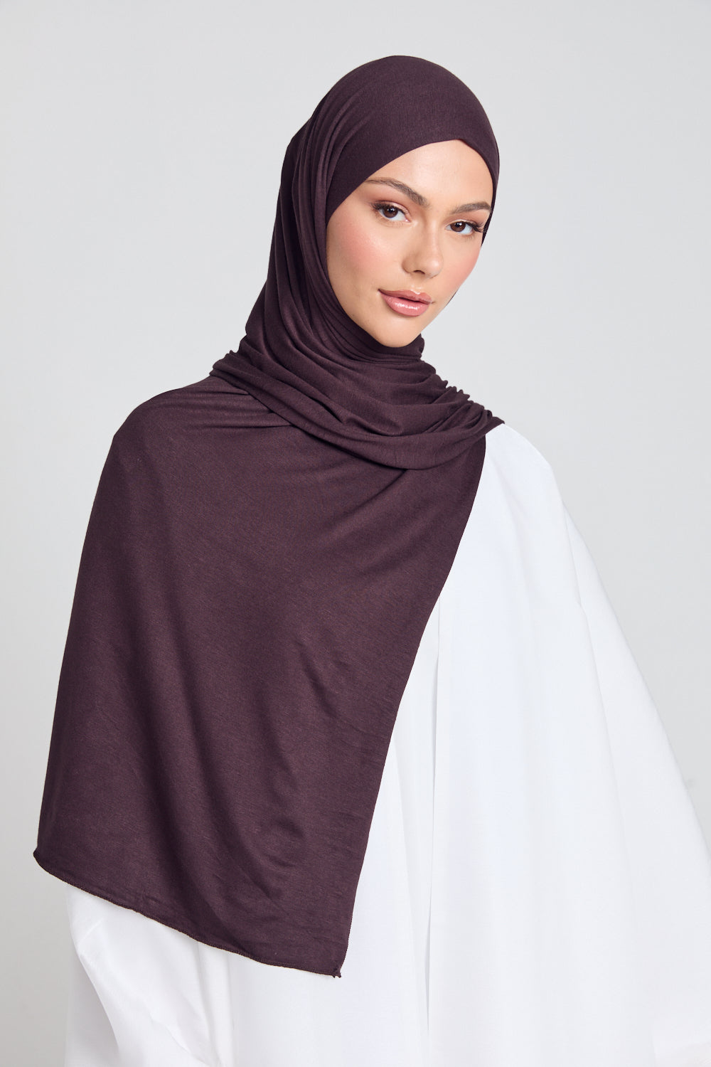 Hijab Jersey Prune Chocolatée