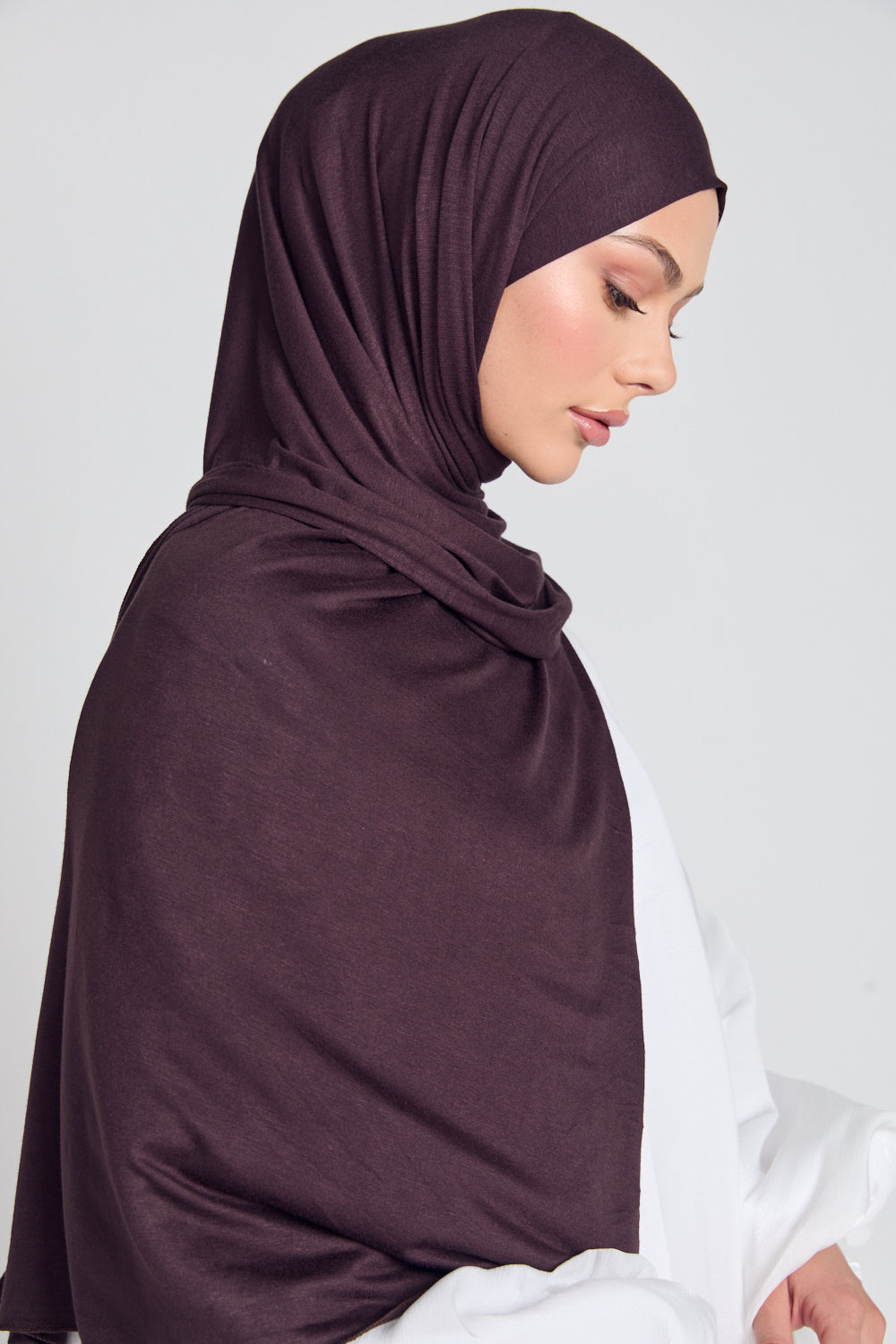 Hijab Jersey Prune Chocolatée