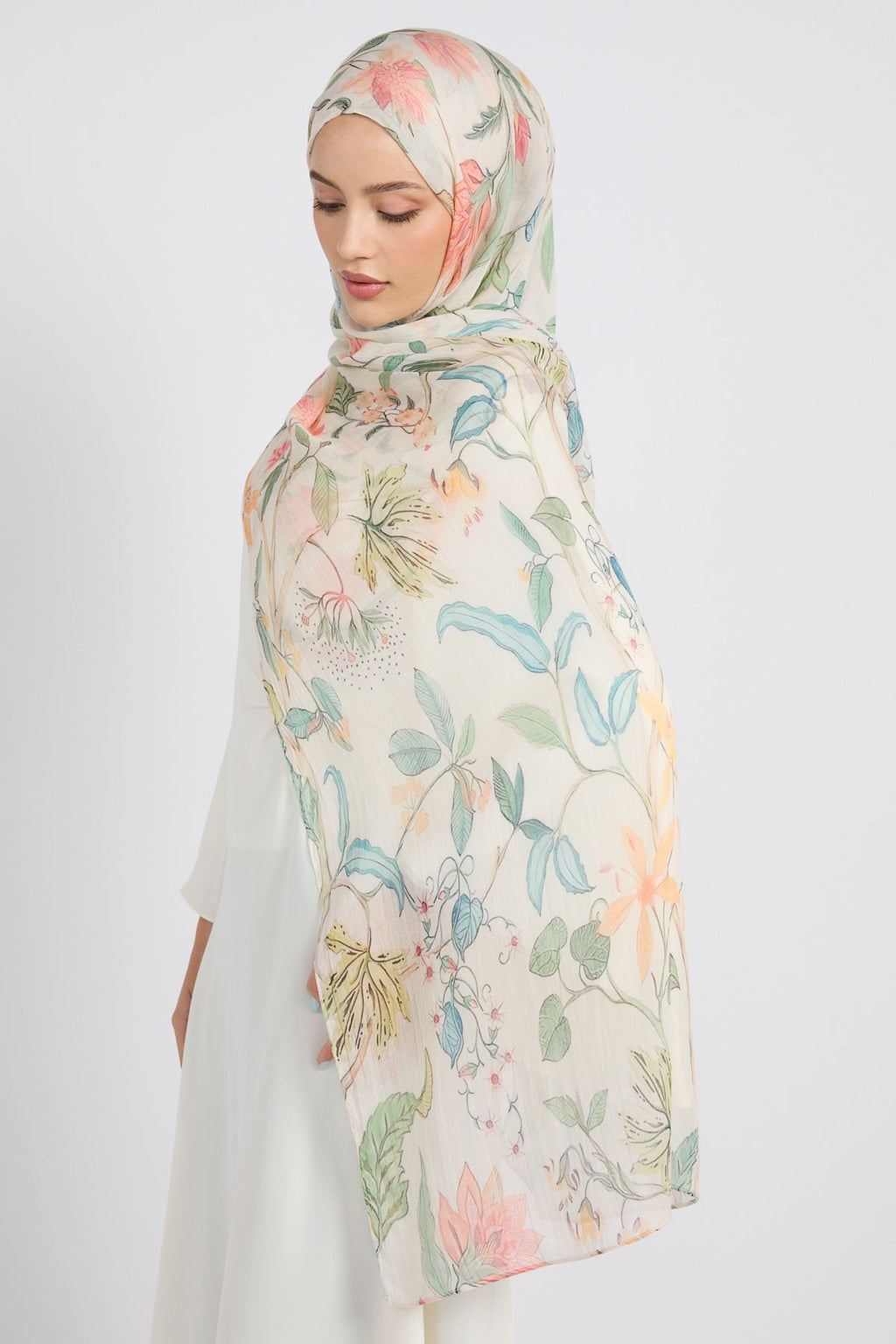 Hijab Modal Imprimé Premium - Floraison des Prés