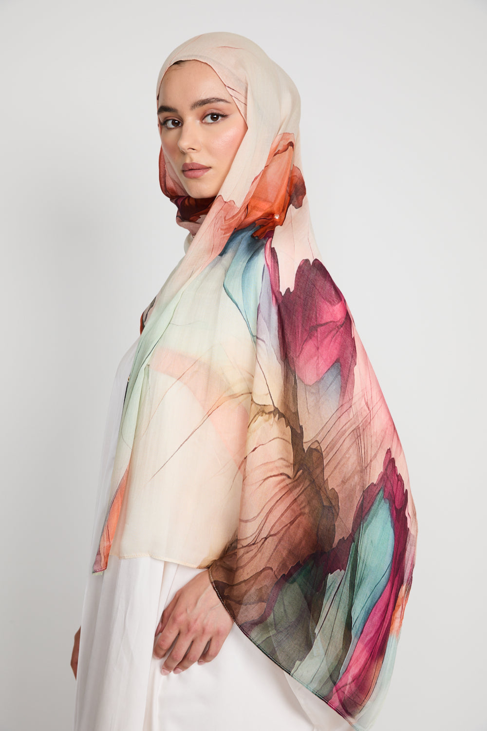 Hijab Modal Imprimé Premium - Muse Fleurie