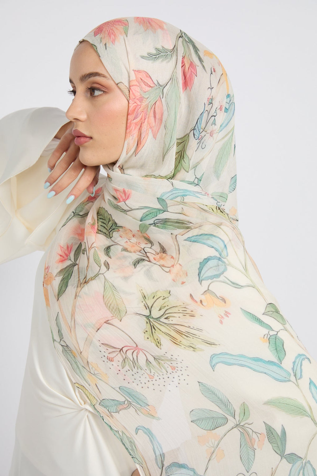Hijab Modal Imprimé Premium - Floraison des Prés