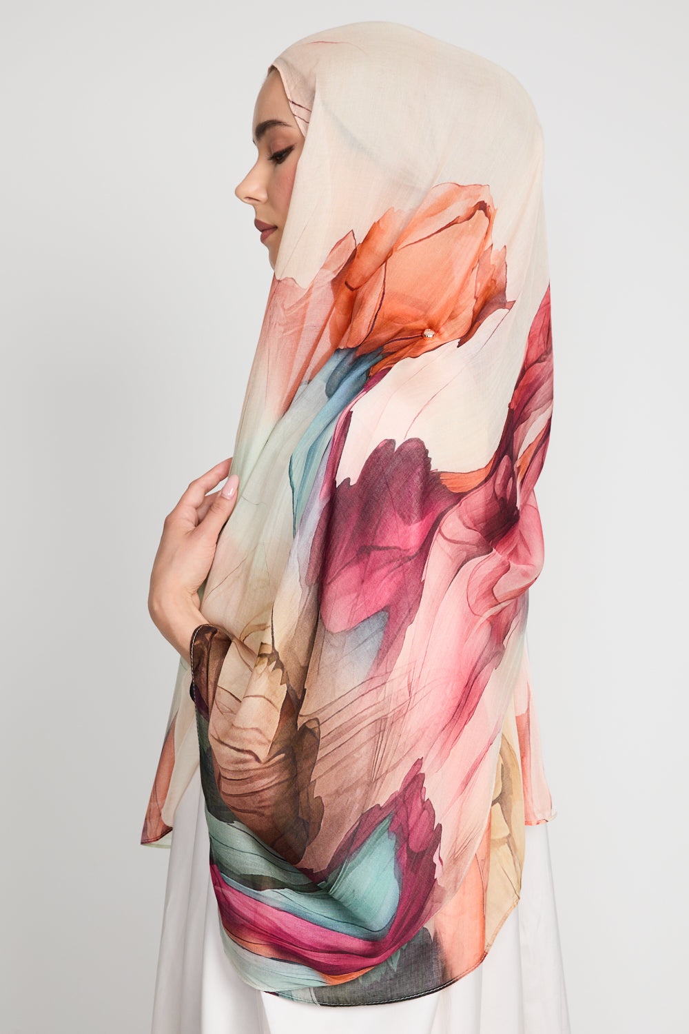 Hijab Modal Imprimé Premium - Muse Fleurie