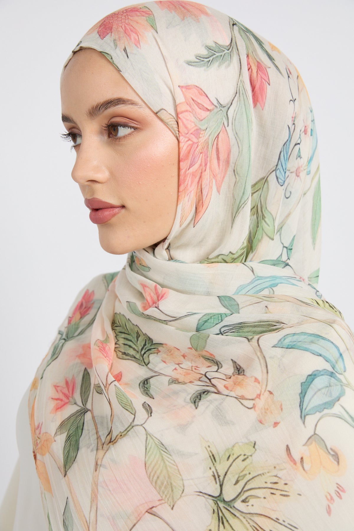 Hijab Modal Imprimé Premium - Floraison des Prés
