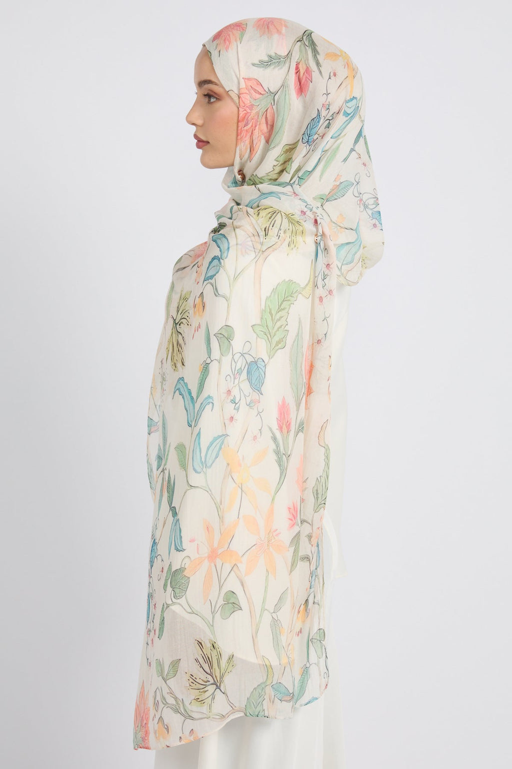 Hijab Modal Imprimé Premium - Floraison des Prés