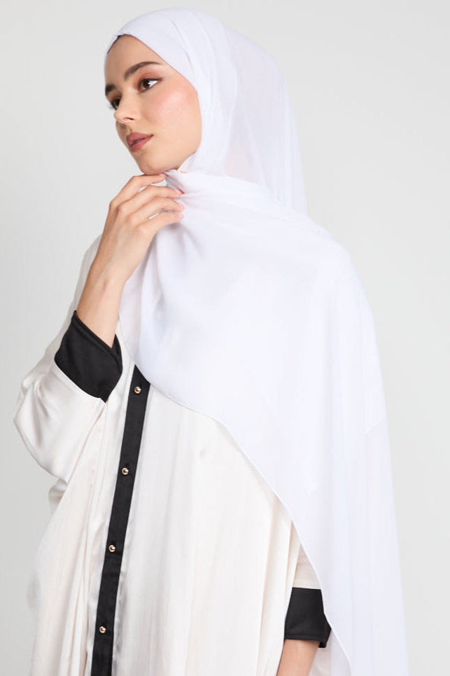 Hijab Georgette Luxe Doux - Blanc Cassé