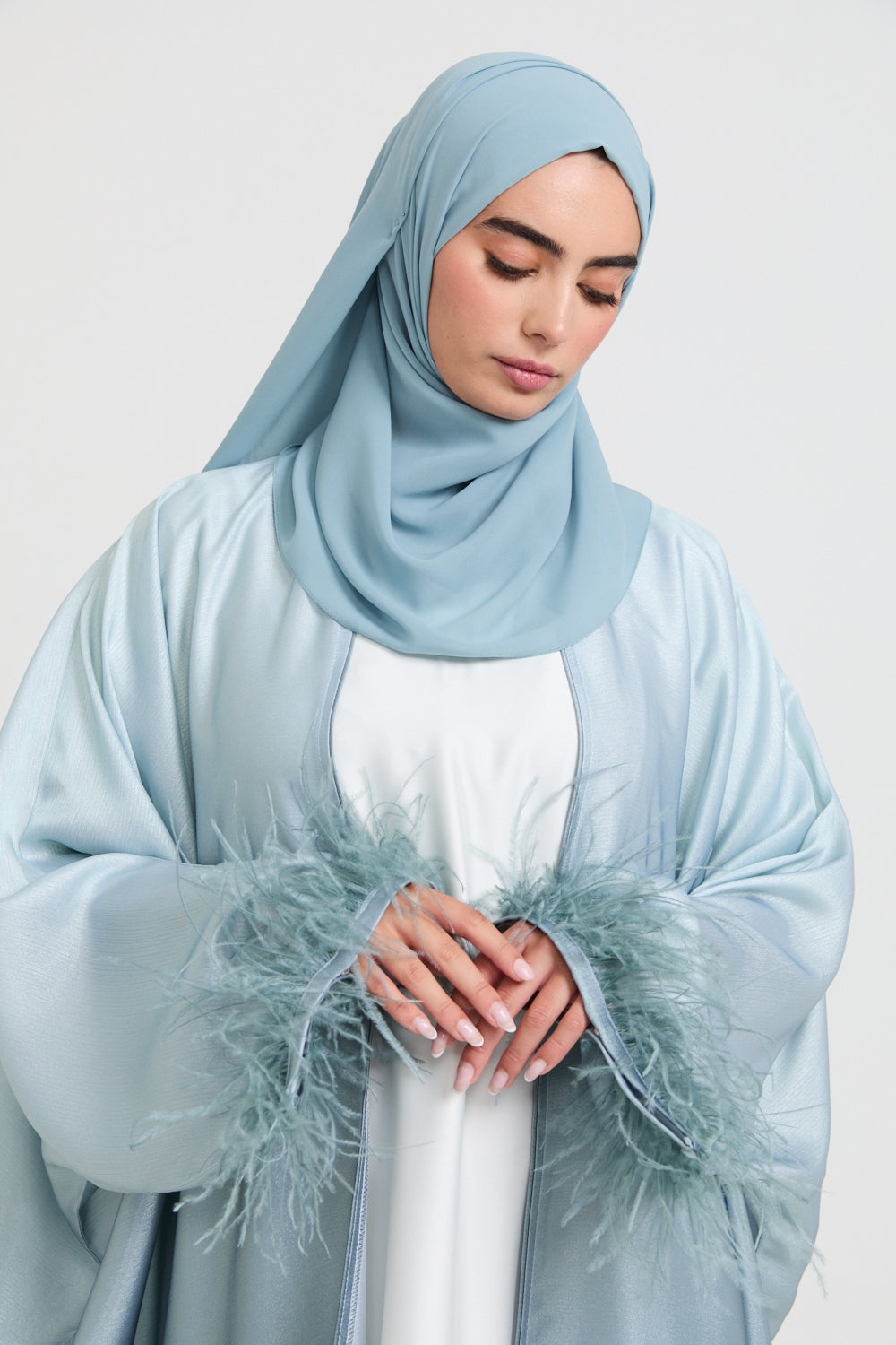 Hijab Georgette Luxe Doux - Aqua Givré