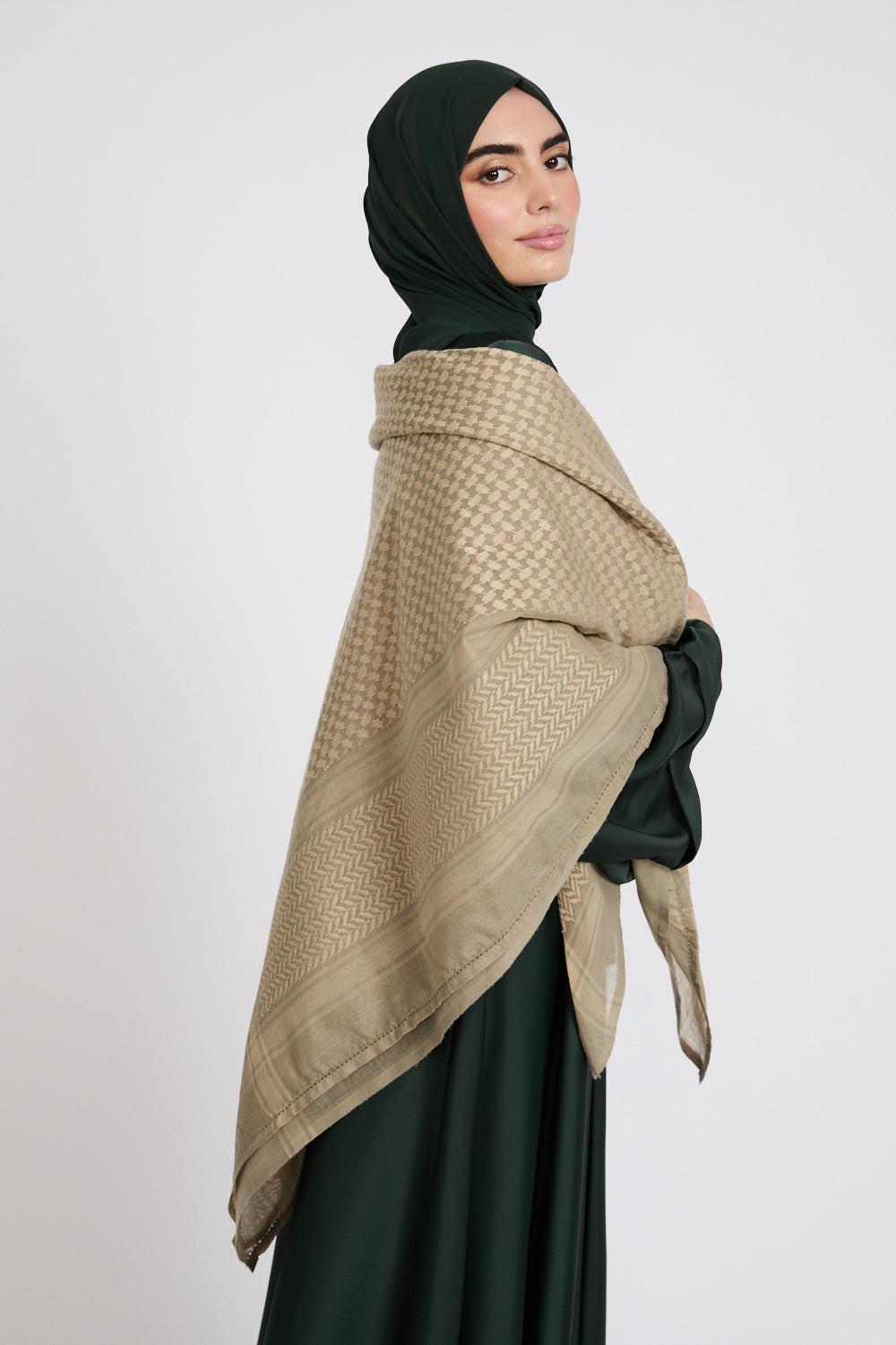 Foulard Keffieh - Marron Olive