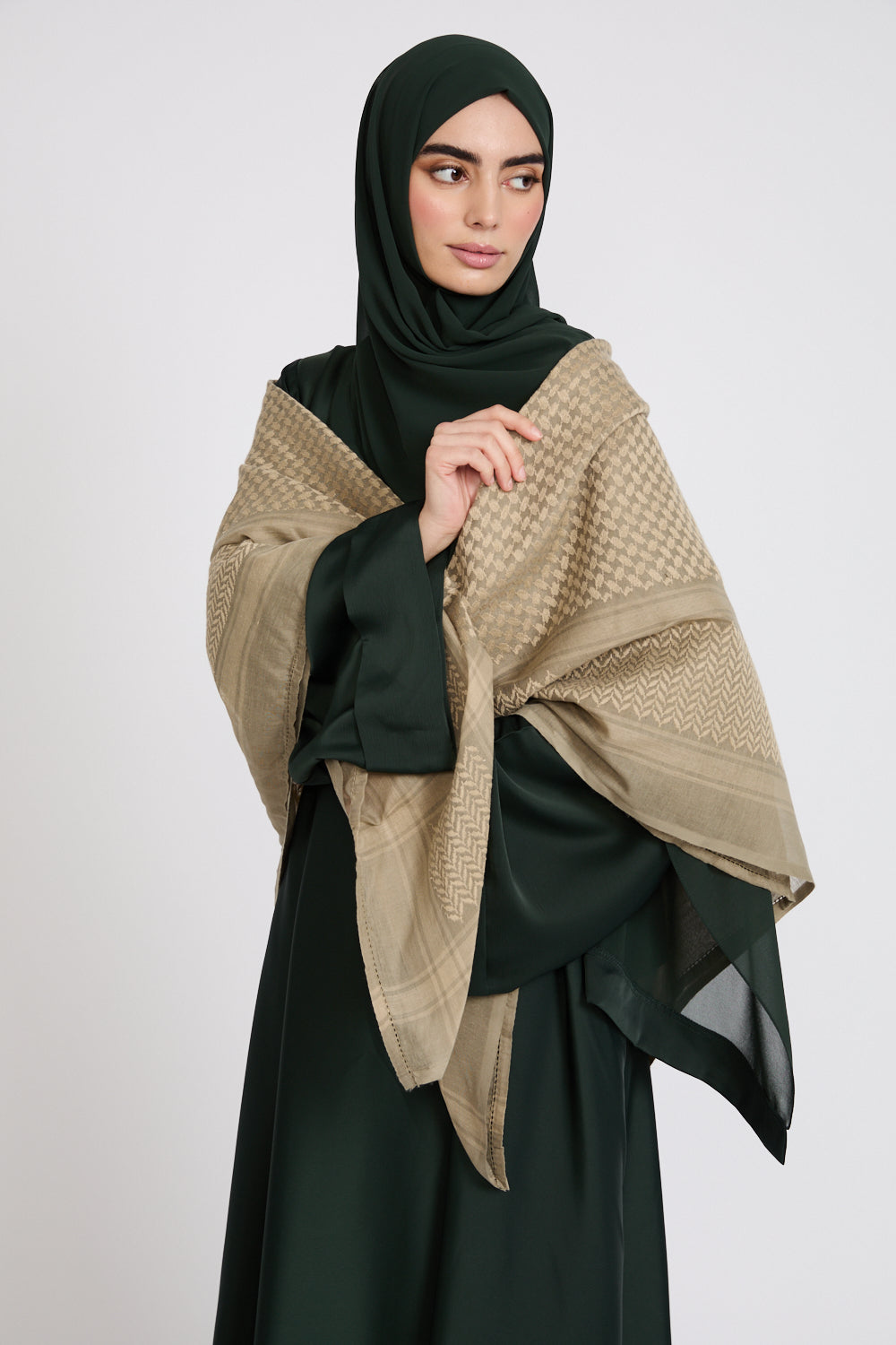 Foulard Keffieh - Marron Olive
