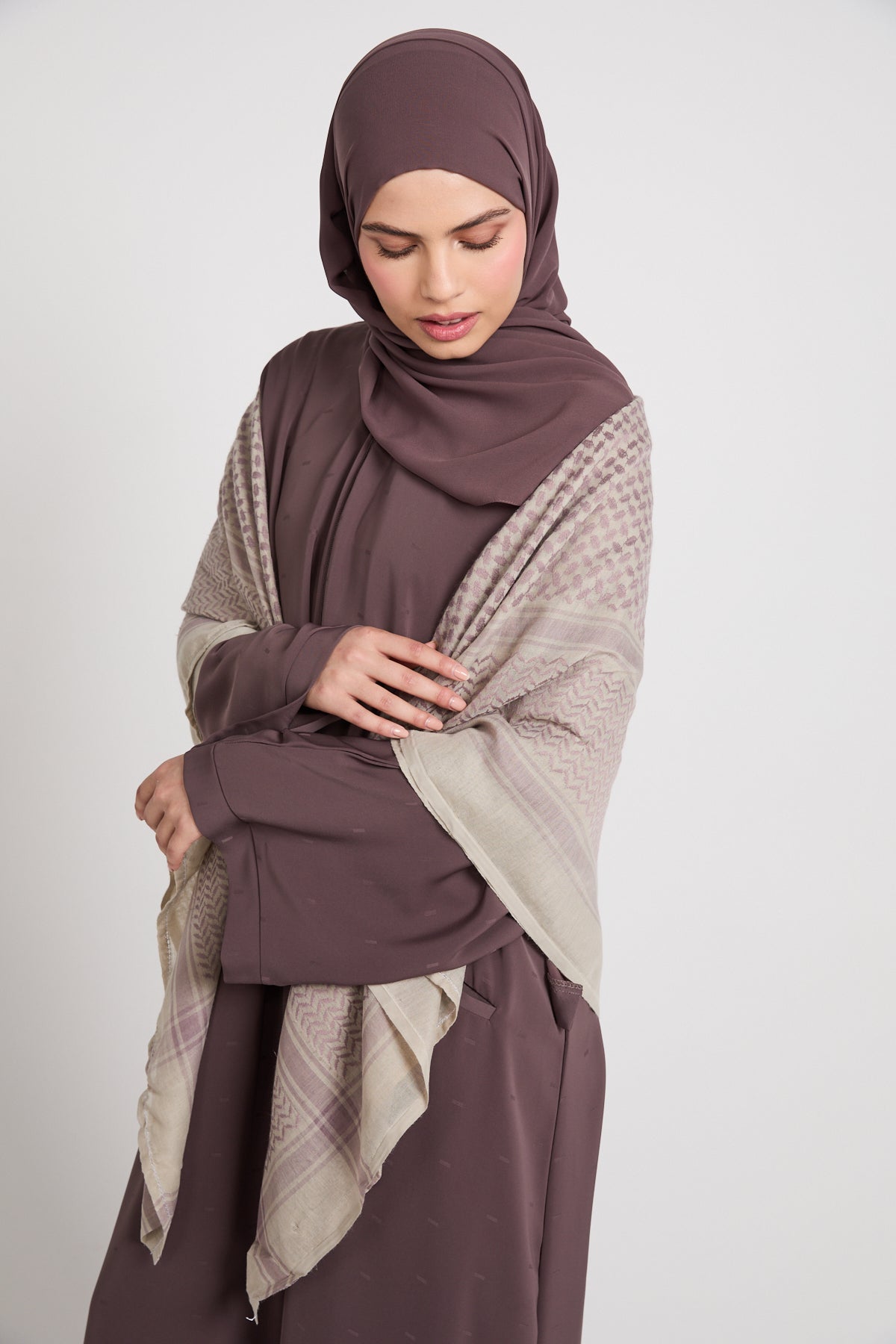 Foulard Keffieh - Brume de Rose du Désert