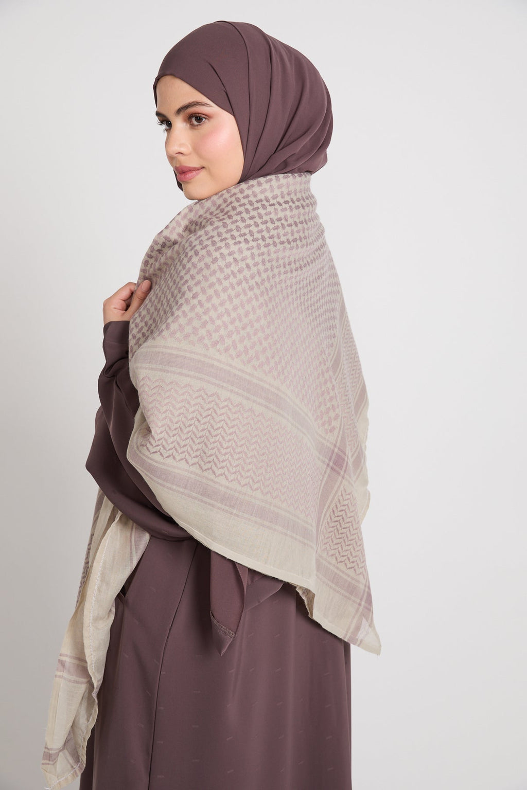 Foulard Keffieh - Brume de Rose du Désert