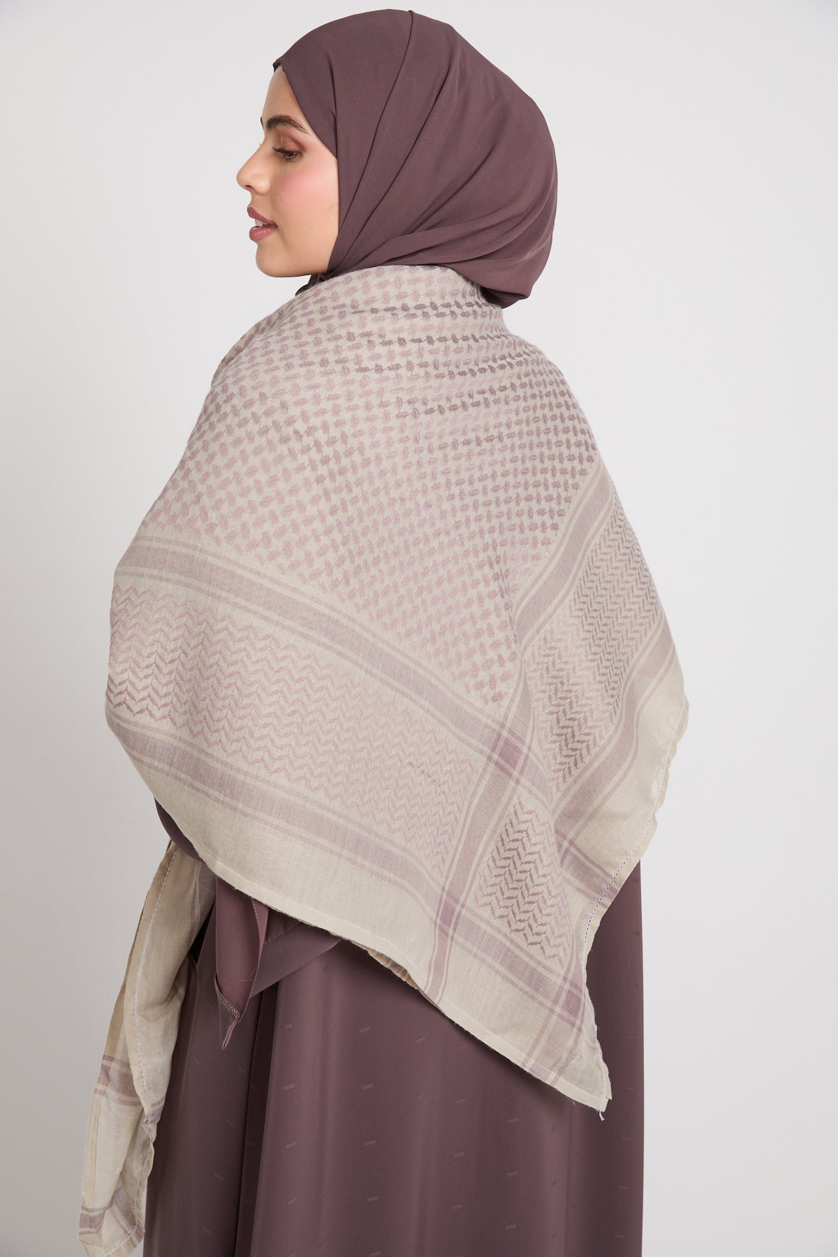 Foulard Keffieh - Brume de Rose du Désert