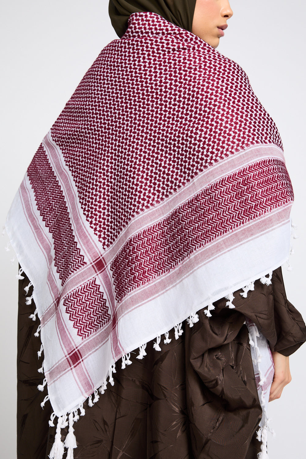 Foulard Keffieh Classique Premium - Rouge & Blanc