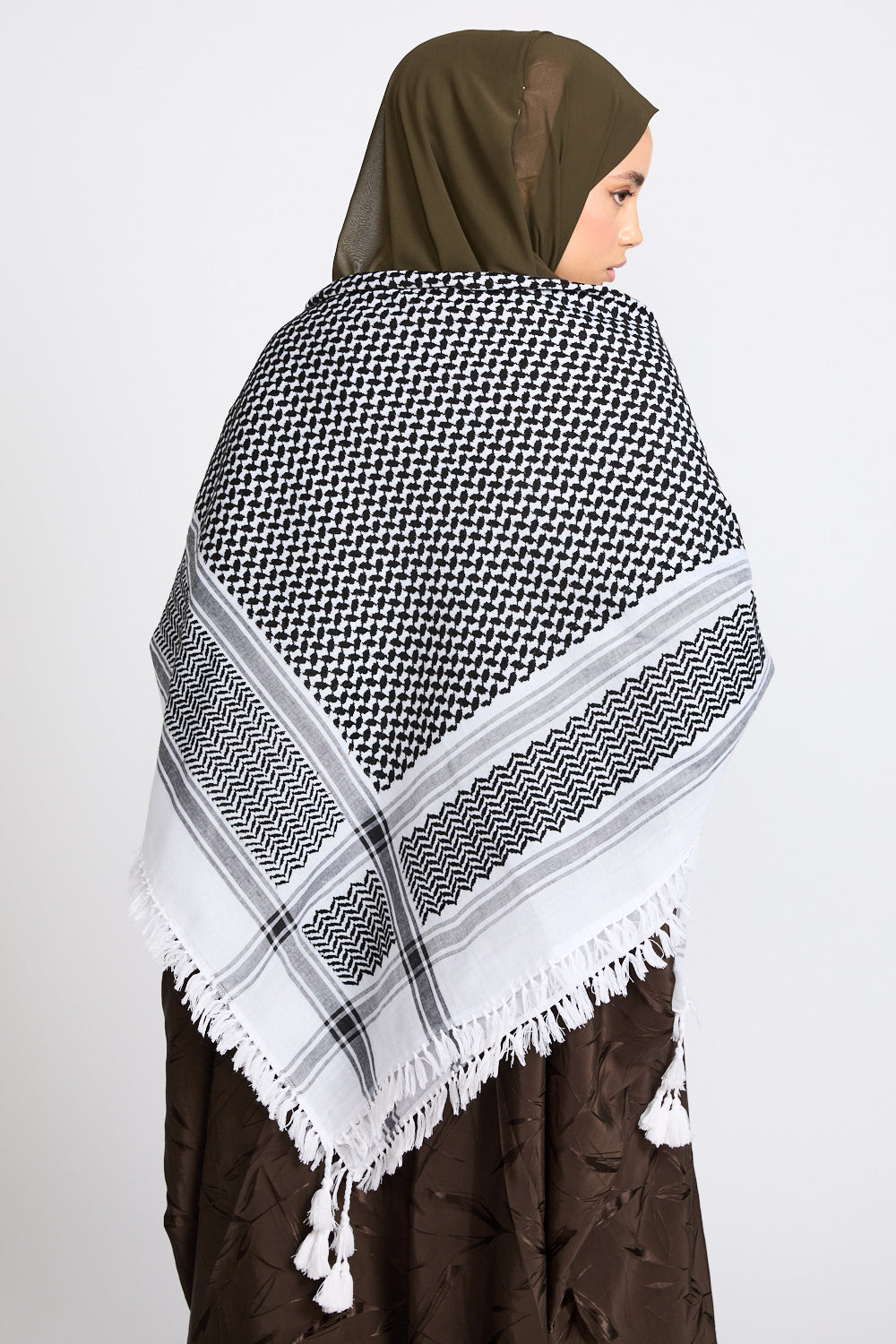 Foulard Keffieh Classique Premium - Noir & Blanc
