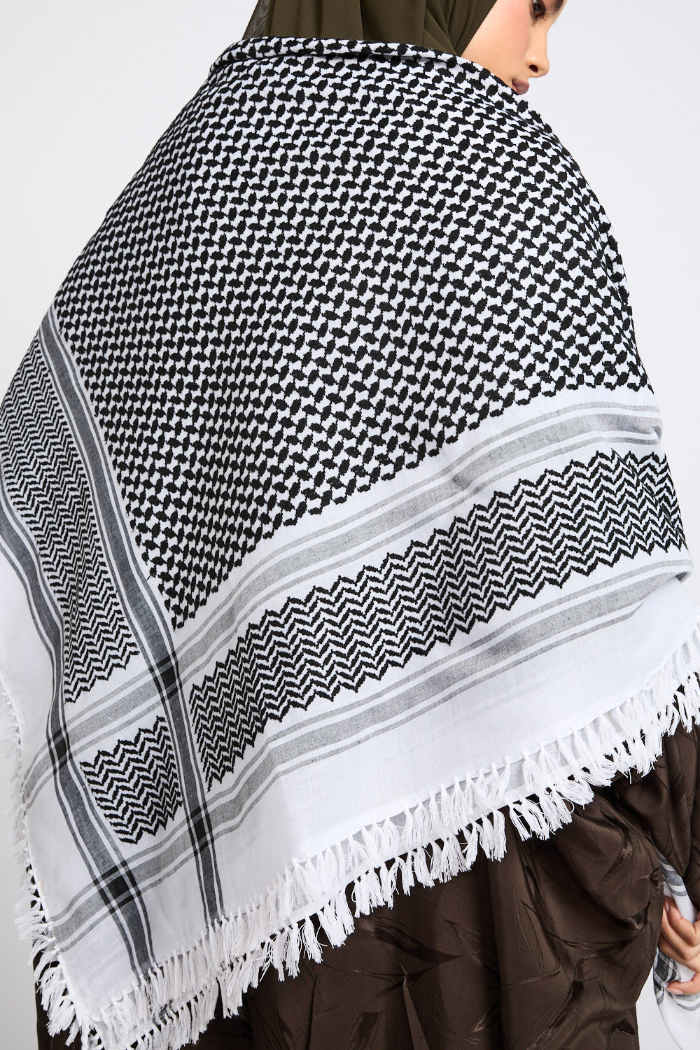 Foulard Keffieh Classique Premium - Noir & Blanc