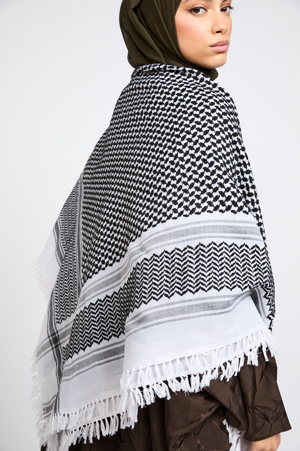 Foulard Keffieh Classique Premium - Noir & Blanc