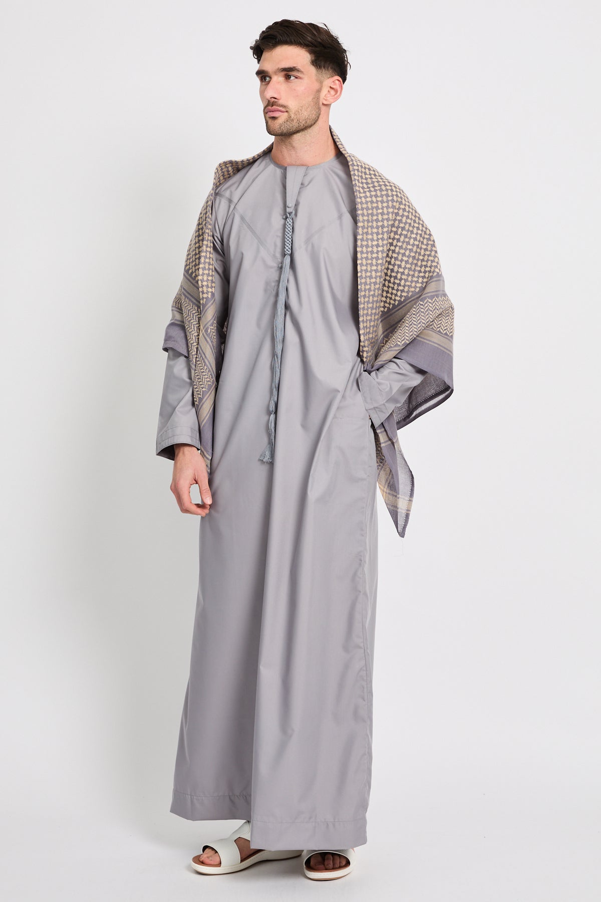 Foulard Keffieh - Gris Colombe Chaud
