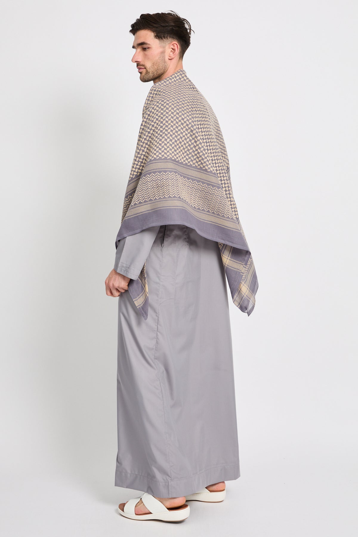 Foulard Keffieh - Gris Colombe Chaud