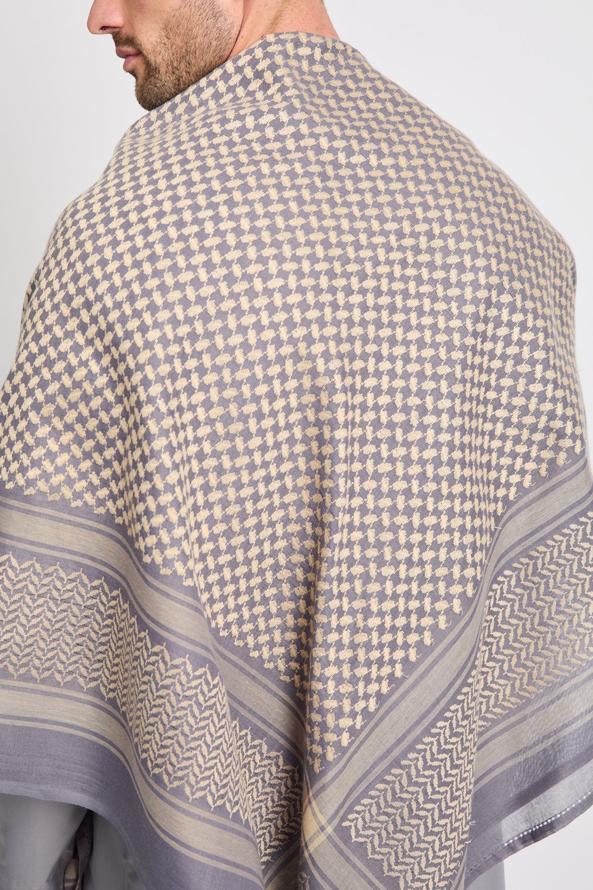 Foulard Keffieh - Gris Colombe Chaud