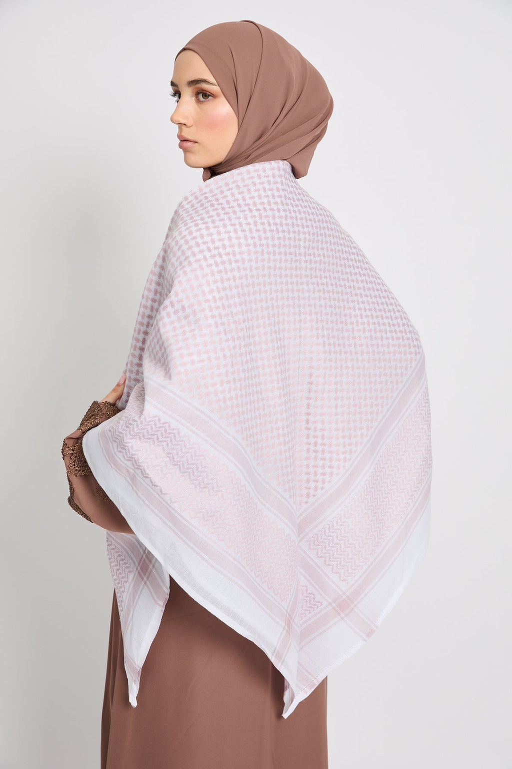 Foulard Keffieh - Rose Doux