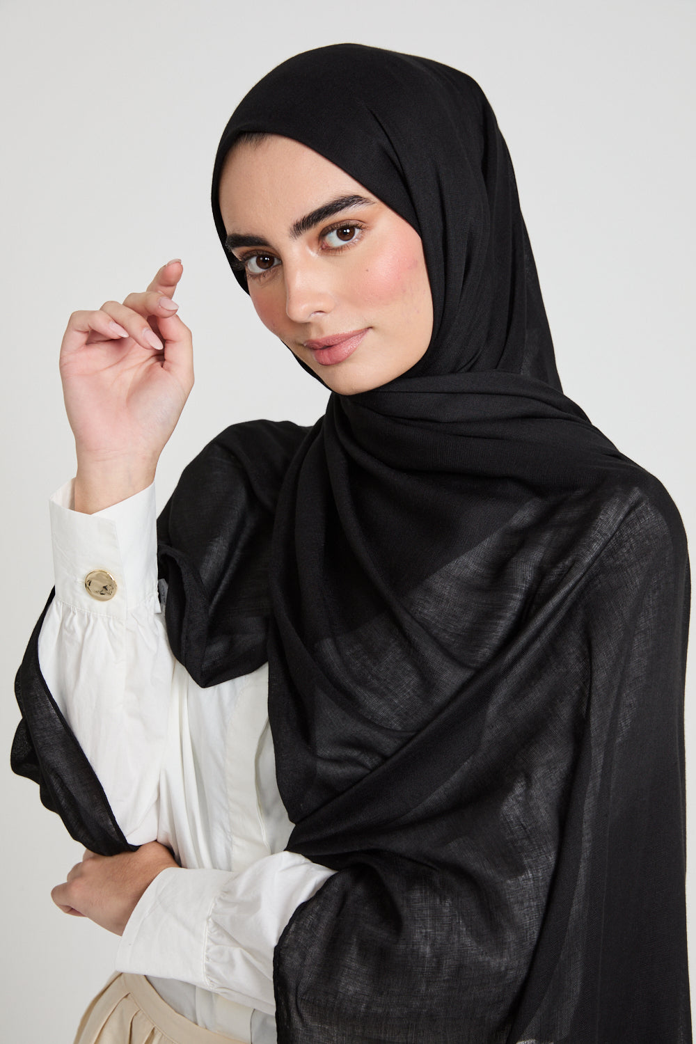 Hijab Viscose Bambou Premium - Noir