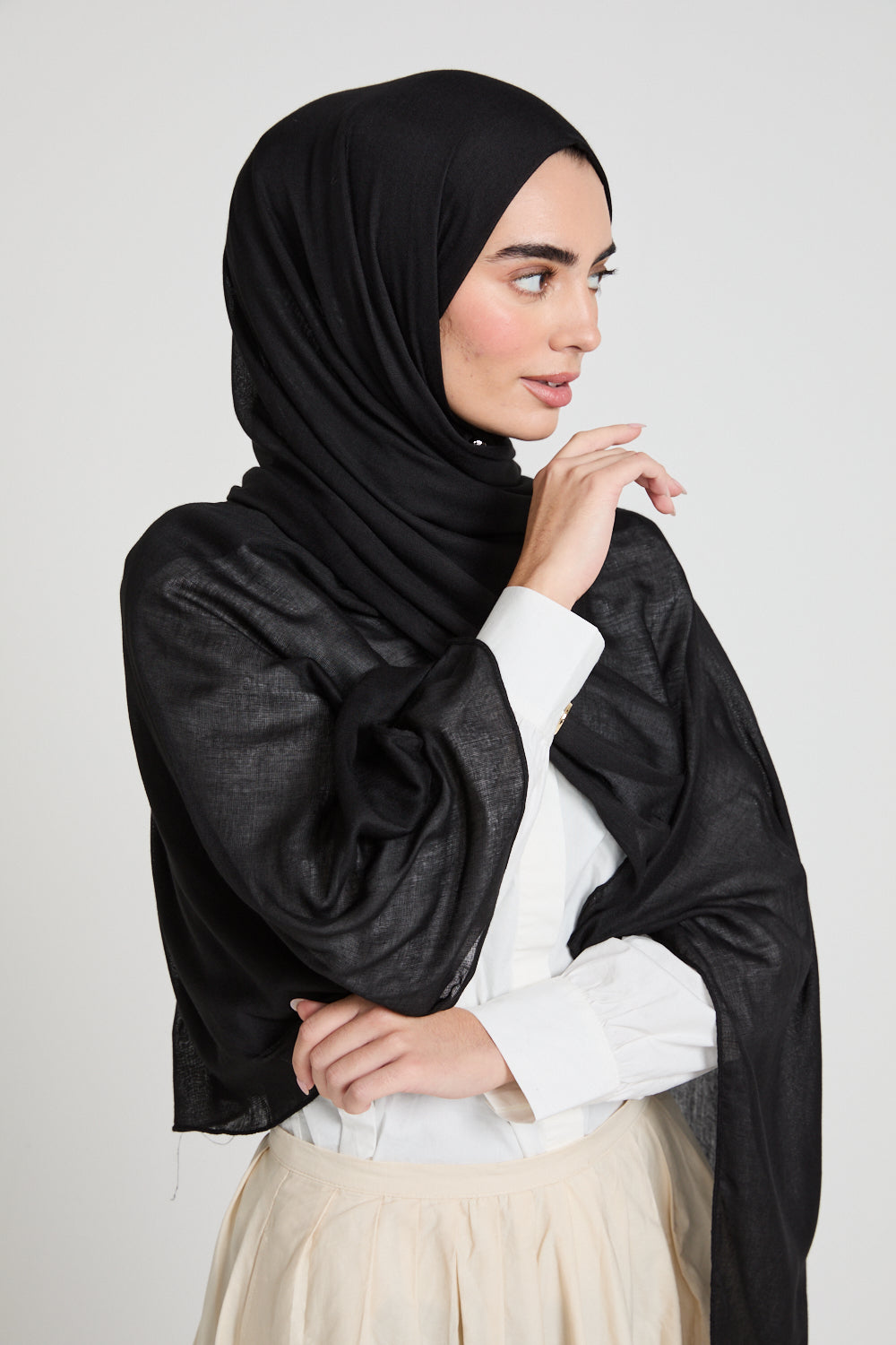 Hijab Viscose Bambou Premium - Noir