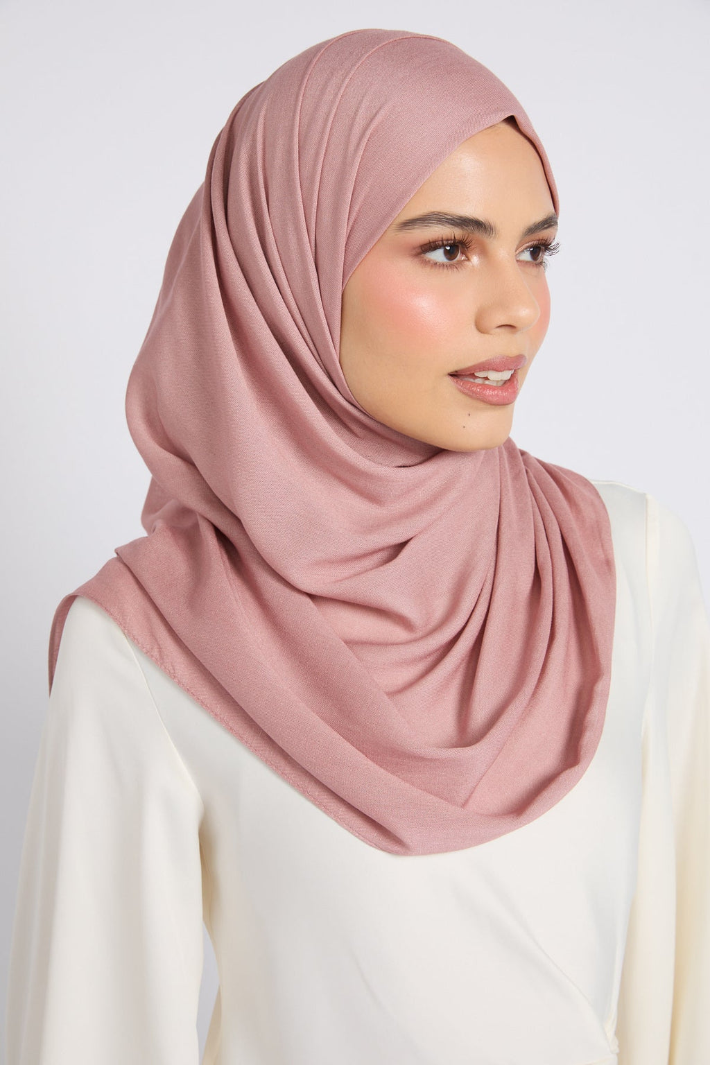 Hijab Bambou Modal Premium - Rose Cendré