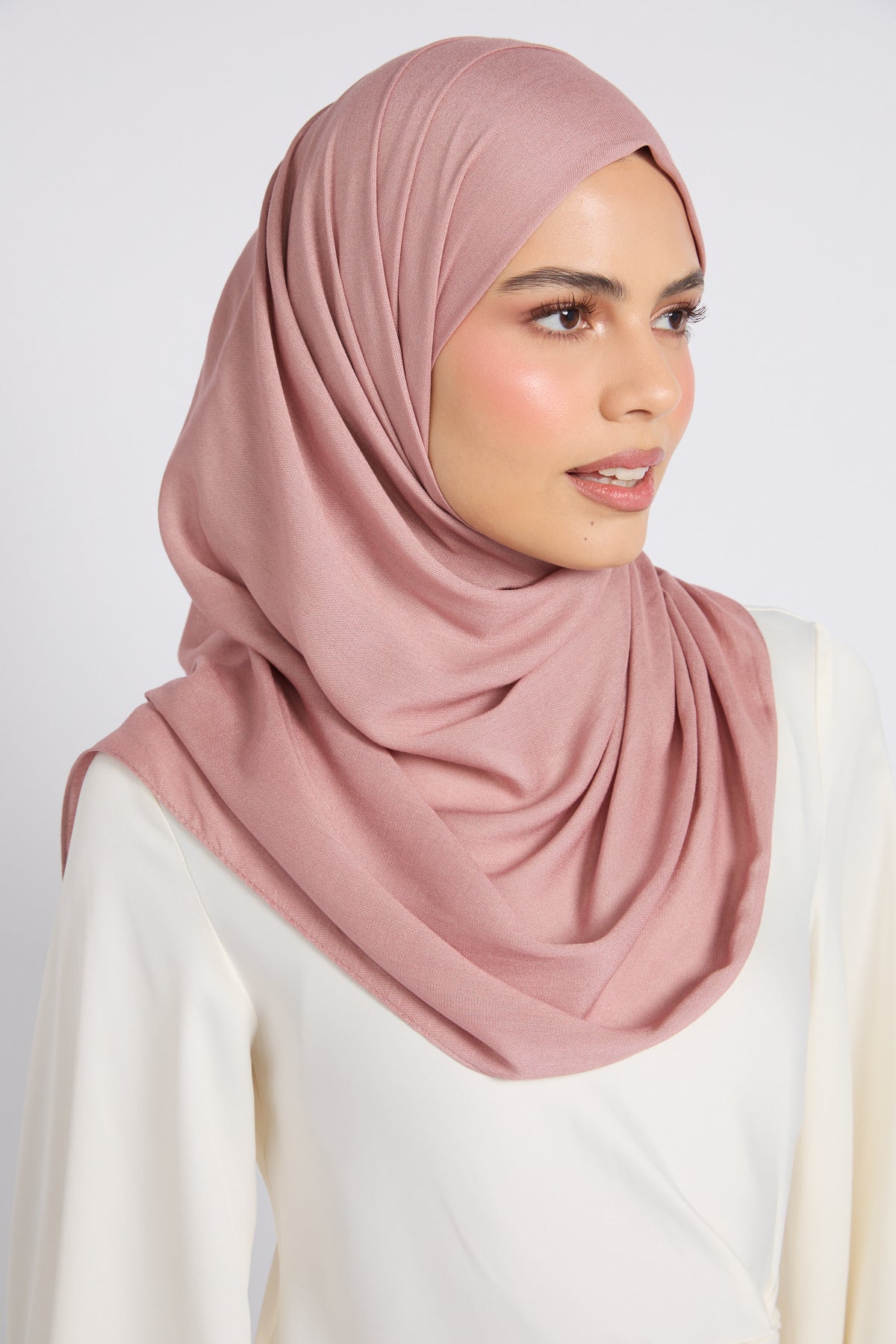 Hijab Bambou Modal Premium - Rose Cendré