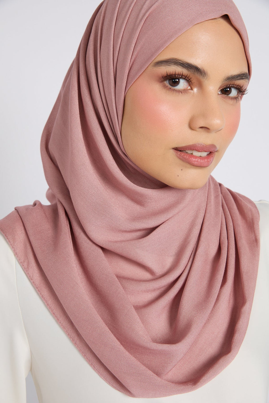 Hijab Bambou Modal Premium - Rose Cendré