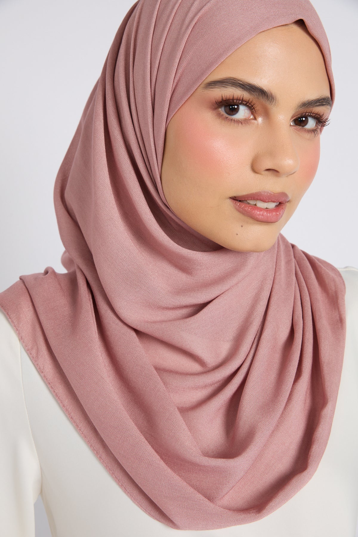 Hijab Bambou Modal Premium - Rose Cendré