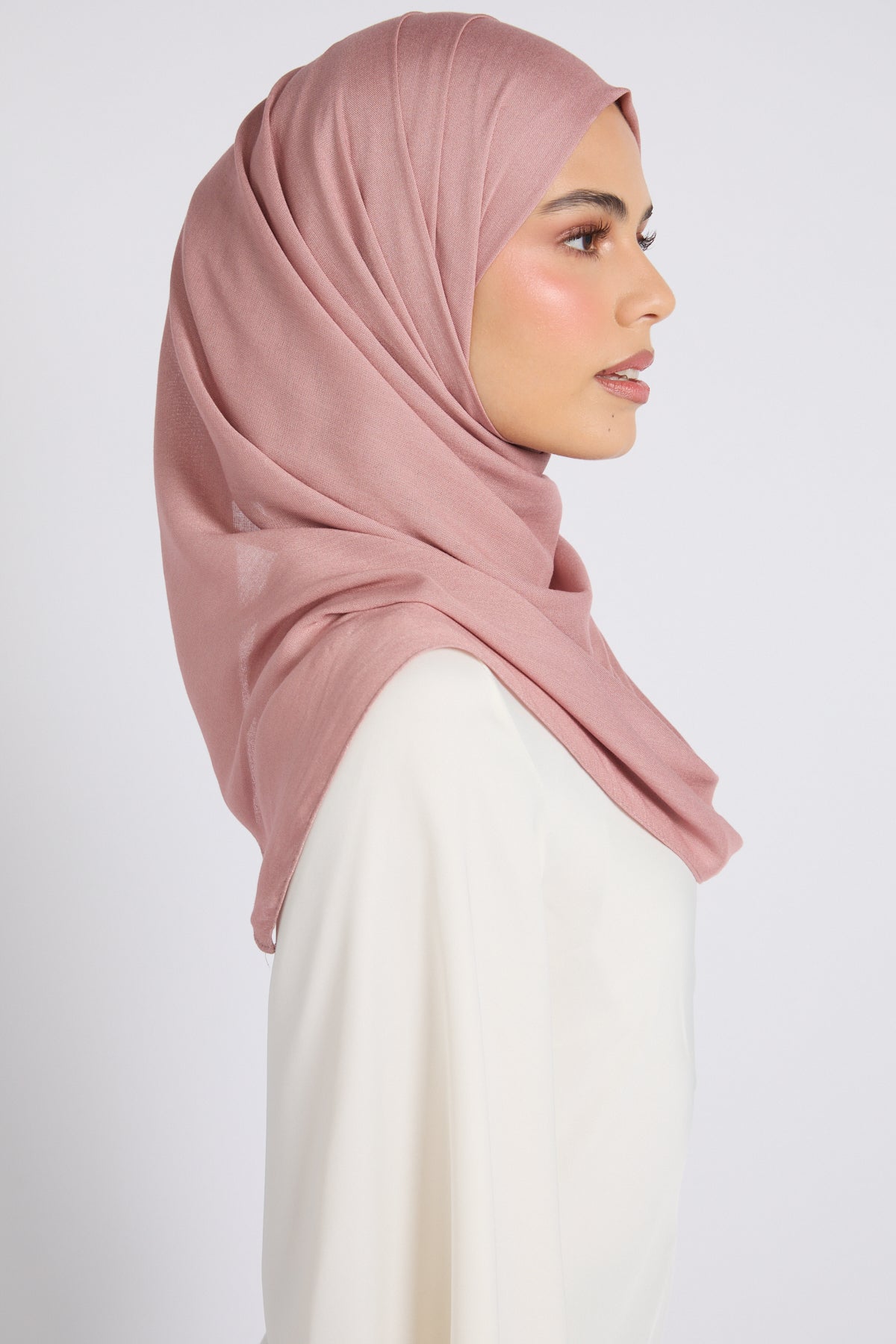 Hijab Bambou Modal Premium - Rose Cendré