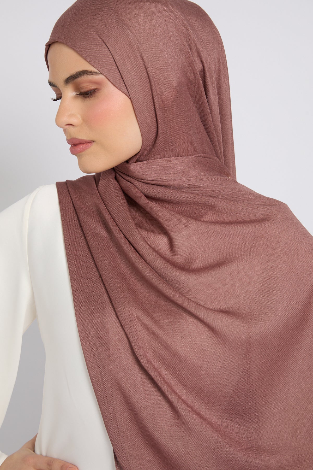 Hijab Bambou Modal Premium - Taupe Profond