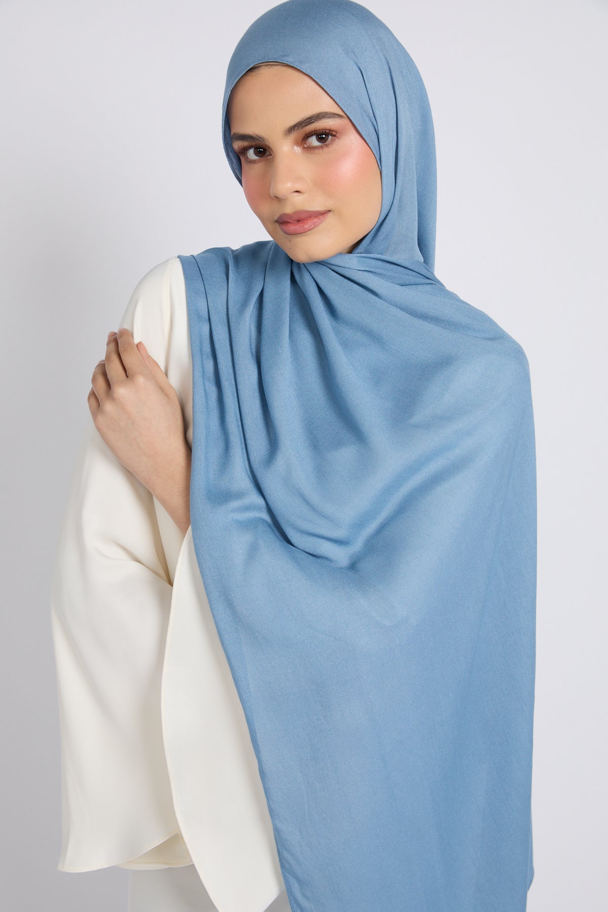 Hijab Bambou Modal Premium - Bleu Poudre
