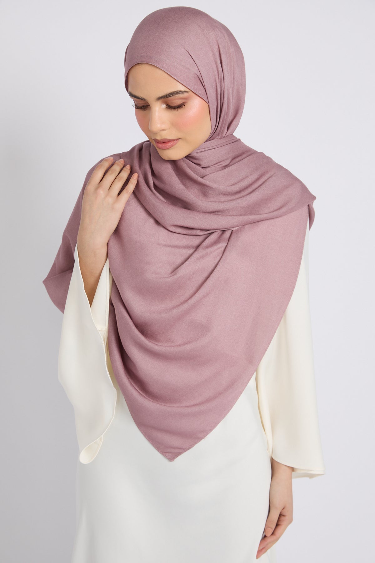 Hijab Bambou Modal Premium - Colombe Violette